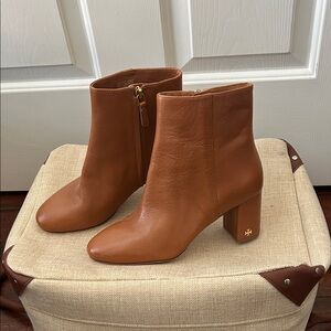 Tory Burch Tan Leather Ankle Boots